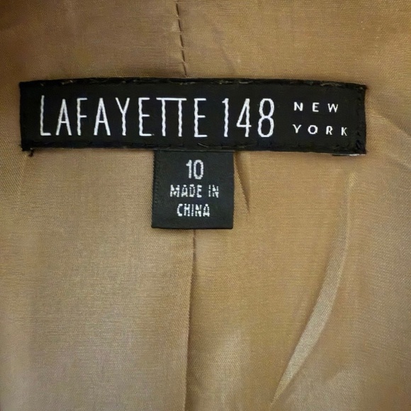 Lafayette 148 New York Brown Wool Blend Lined‎ Blazer Business Work Size 10 - Picture 8 of 10